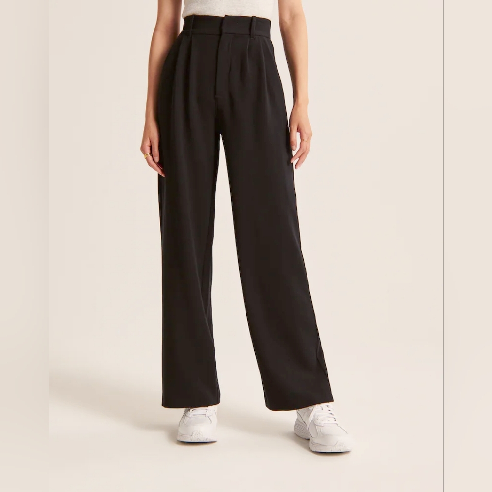 Daisy Grace Wide Leg Tailored Pants, Black, Medium